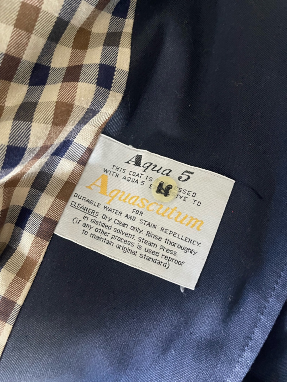 Aquascutum London Trench Coat Vintage Navy Belted Made in England Classic Twee - Picture 8 of 12